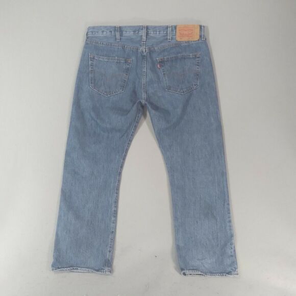 Levi's 501 jeans mens 38 x 29 original straight button fly blue denim pants - Picture 7 of 12